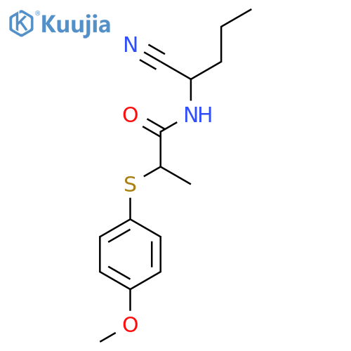 N-(1-cyanobutyl)-2-(4-methoxyphenyl)sulfanylpropanamide structure