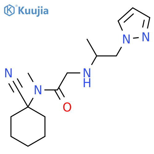N-(1-cyanocyclohexyl)-N-methyl-2-{[1-(1H-pyrazol-1-yl)propan-2-yl]amino}acetamide structure