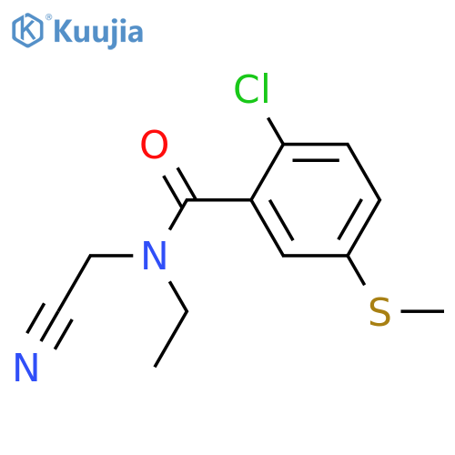2-chloro-N-(cyanomethyl)-N-ethyl-5-(methylsulfanyl)benzamide structure