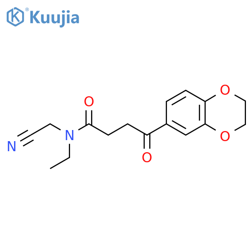 N-(cyanomethyl)-4-(2,3-dihydro-1,4-benzodioxin-6-yl)-N-ethyl-4-oxobutanamide structure