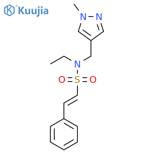 N-ethyl-N-[(1-methyl-1H-pyrazol-4-yl)methyl]-2-phenylethene-1-sulfonamide structure