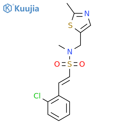 2-(2-chlorophenyl)-N-methyl-N-[(2-methyl-1,3-thiazol-5-yl)methyl]ethene-1-sulfonamide structure