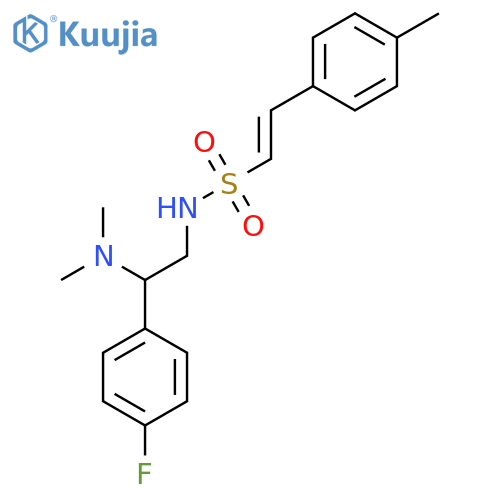 N-[2-(dimethylamino)-2-(4-fluorophenyl)ethyl]-2-(4-methylphenyl)ethene-1-sulfonamide structure