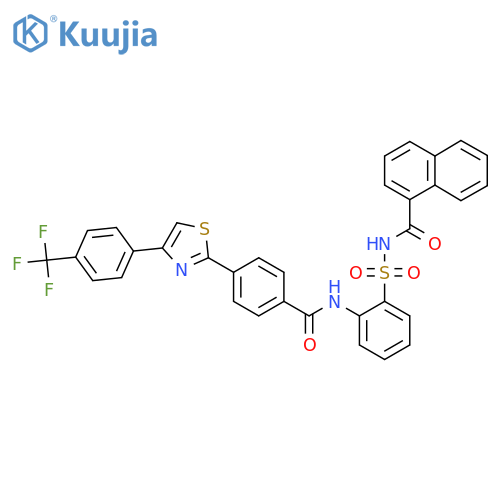 N-2-4-4-4-(Trifluoromethyl)phenyl-2-thiazolylbenzoylaminophenylsulfonyl-1-naphthalenecarboxamide structure