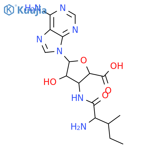 b-D-Ribofuranuronic acid,3-[(2-amino-3-methyl-1-oxopentyl)amino]-1-(6-amino-9H-purin-9-yl)-1,3-dideoxy-(9CI) structure