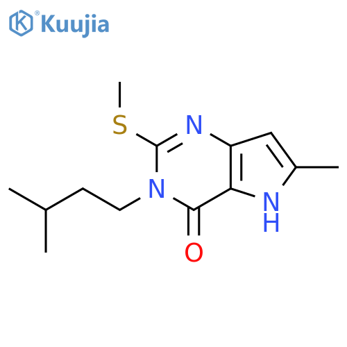 6-Methyl-3-(3-methylbutyl)-2-(methylsulfanyl)-3,5-dihydro-4H-pyrrolo[3,2-d]pyrimidin-4-one structure