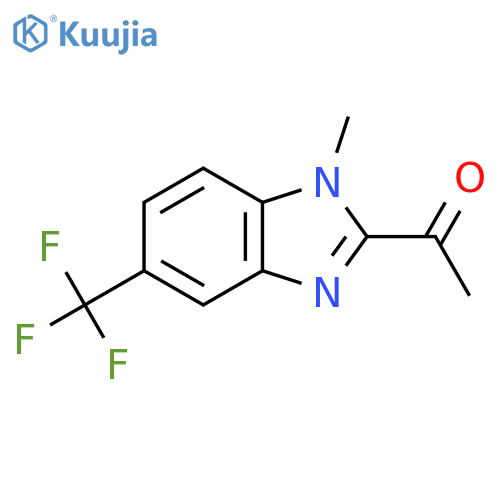 1-1-methyl-5-(trifluoromethyl)-1H-1,3-benzodiazol-2-ylethan-1-one structure