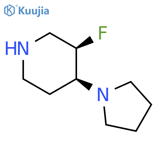 cis-3-fluoro-4-(pyrrolidin-1-yl)piperidine structure