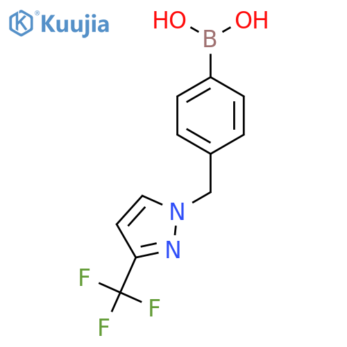 (4-{3-(trifluoromethyl)-1H-pyrazol-1-ylmethyl}phenyl)boronic acid structure