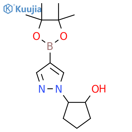 2-4-(4,4,5,5-Tetramethyl-1,3,2-dioxaborolan-2-yl)-1H-pyrazol-1-ylcyclopentanol structure