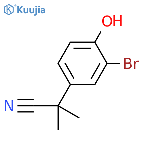 2-(3-bromo-4-hydroxyphenyl)-2-methylpropanenitrile structure