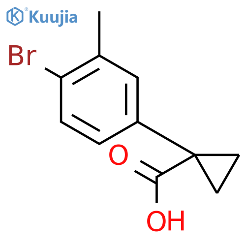 1-(4-bromo-3-methylphenyl)cyclopropane-1-carboxylic acid structure