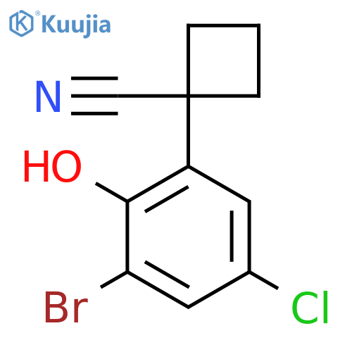 1-(3-bromo-5-chloro-2-hydroxyphenyl)cyclobutane-1-carbonitrile structure
