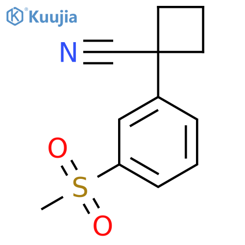 1-(3-methanesulfonylphenyl)cyclobutane-1-carbonitrile structure