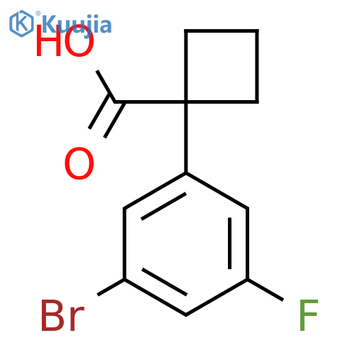 1-(3-bromo-5-fluorophenyl)cyclobutane-1-carboxylic acid structure