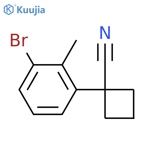 1-(3-bromo-2-methylphenyl)cyclobutane-1-carbonitrile structure