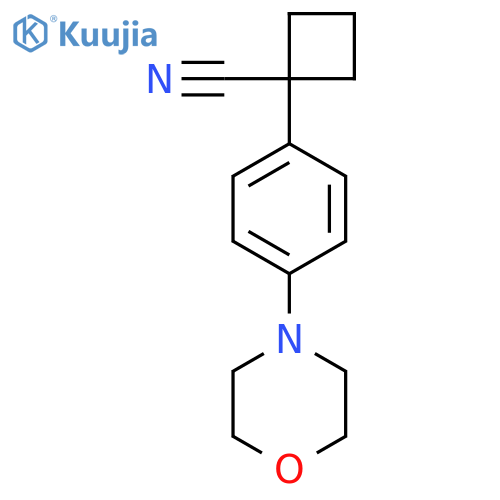 1-4-(morpholin-4-yl)phenylcyclobutane-1-carbonitrile structure