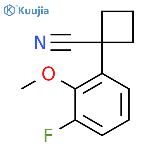 1-(3-fluoro-2-methoxyphenyl)cyclobutane-1-carbonitrile structure