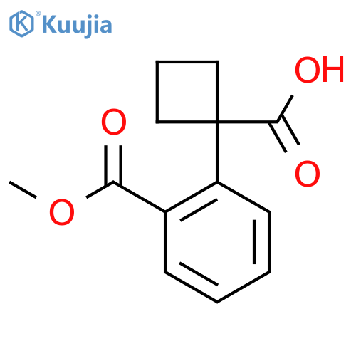 1-2-(methoxycarbonyl)phenylcyclobutane-1-carboxylic acid structure