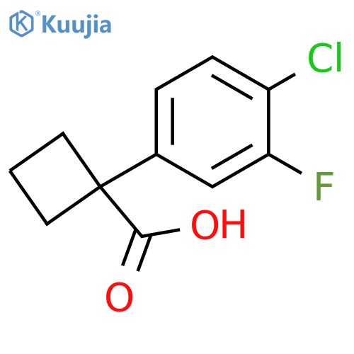 1-(4-chloro-3-fluorophenyl)cyclobutane-1-carboxylic acid structure