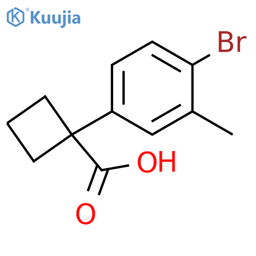 1-(4-bromo-3-methylphenyl)cyclobutane-1-carboxylic acid structure