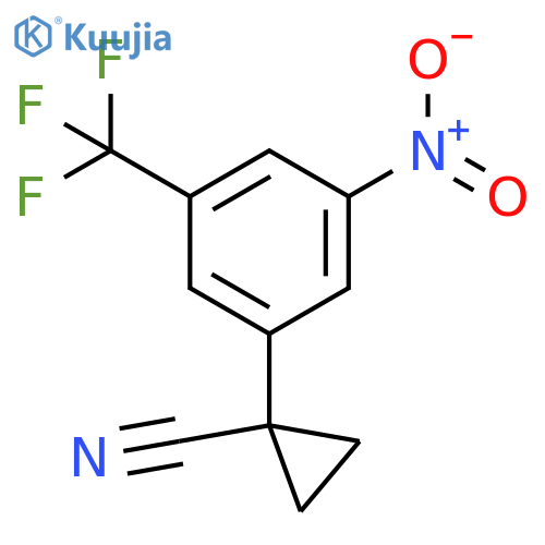 1-3-nitro-5-(trifluoromethyl)phenylcyclopropane-1-carbonitrile structure