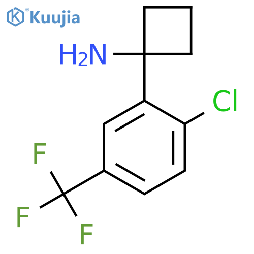 1-2-chloro-5-(trifluoromethyl)phenylcyclobutan-1-amine structure