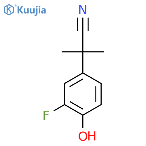 2-(3-fluoro-4-hydroxyphenyl)-2-methylpropanenitrile structure