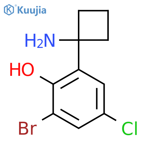 2-(1-aminocyclobutyl)-6-bromo-4-chlorophenol structure