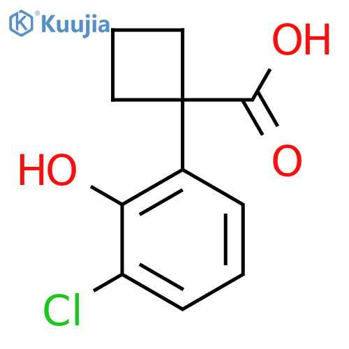 1-(3-chloro-2-hydroxyphenyl)cyclobutane-1-carboxylic acid structure