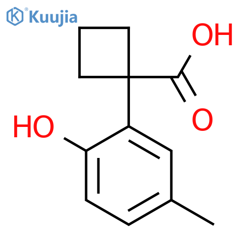 1-(2-hydroxy-5-methylphenyl)cyclobutane-1-carboxylic acid structure