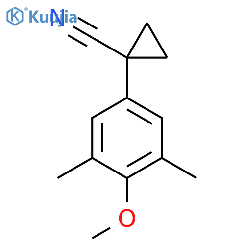 1-(4-methoxy-3,5-dimethylphenyl)cyclopropane-1-carbonitrile structure