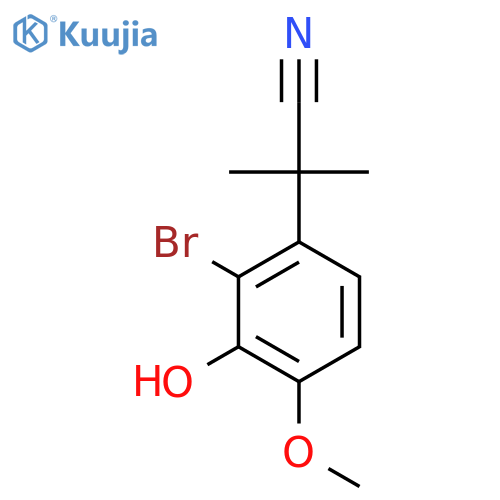 2-(2-Bromo-3-hydroxy-4-methoxyphenyl)-2-methylpropanenitrile structure