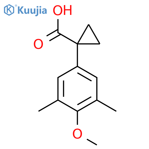 1-(4-methoxy-3,5-dimethylphenyl)cyclopropane-1-carboxylic acid structure