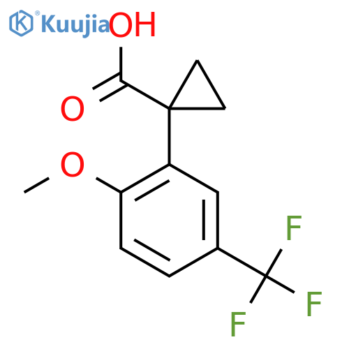1-2-methoxy-5-(trifluoromethyl)phenylcyclopropane-1-carboxylic acid structure