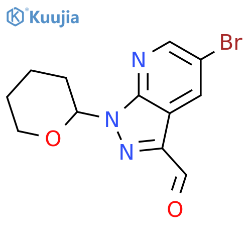 5-bromo-1-(oxan-2-yl)-1H-pyrazolo[3,4-b]pyridine-3-carbaldehyde structure