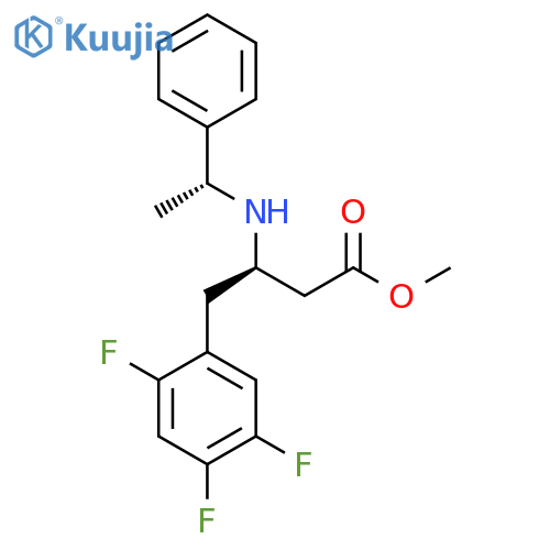 Benzenebutanoic acid, 2,4,5-trifluoro-β-[[(1R)-1-phenylethyl]amino]-, methyl ester, (βR)- structure