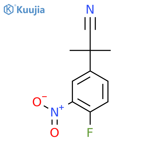 2-(4-fluoro-3-nitrophenyl)-2-methylpropanenitrile structure
