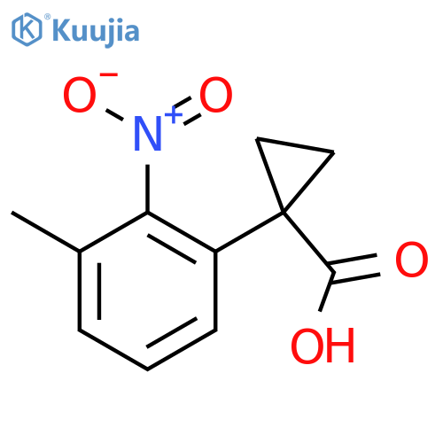1-(3-methyl-2-nitrophenyl)cyclopropane-1-carboxylic acid structure