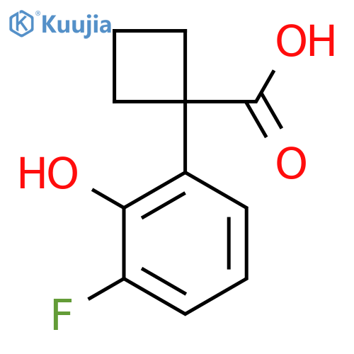 1-(3-fluoro-2-hydroxyphenyl)cyclobutane-1-carboxylic acid structure
