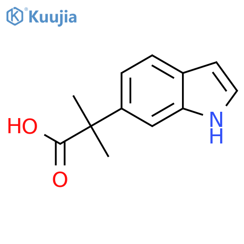 2-(1H-indol-6-yl)-2-methylpropanoic acid structure