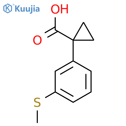 1-3-(methylsulfanyl)phenylcyclopropane-1-carboxylic acid structure
