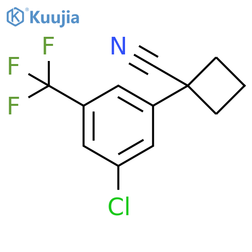 1-3-chloro-5-(trifluoromethyl)phenylcyclobutane-1-carbonitrile structure