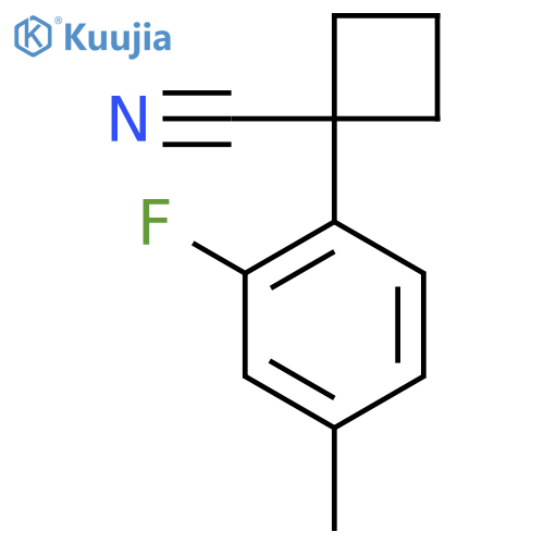 1-(2-fluoro-4-methylphenyl)cyclobutane-1-carbonitrile structure