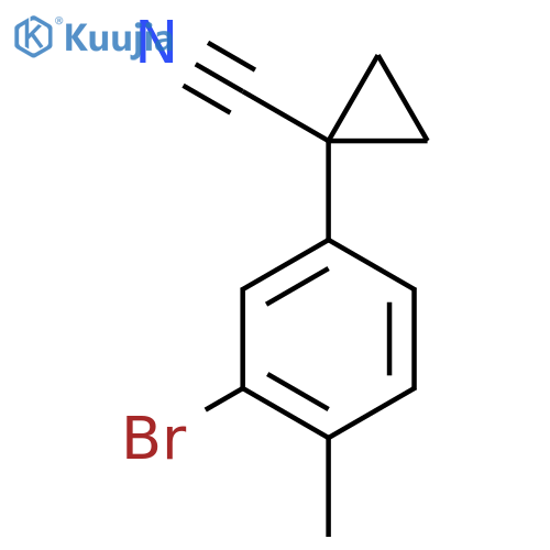 1-(3-bromo-4-methylphenyl)cyclopropane-1-carbonitrile structure