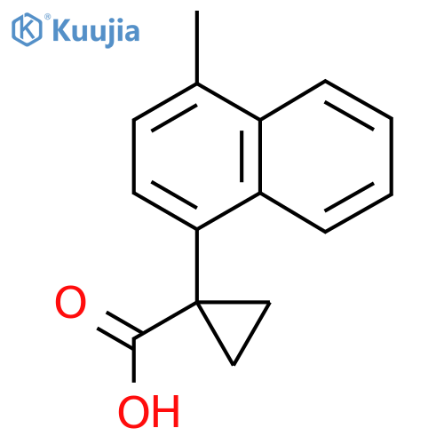 1-(4-methylnaphthalen-1-yl)cyclopropane-1-carboxylic acid structure