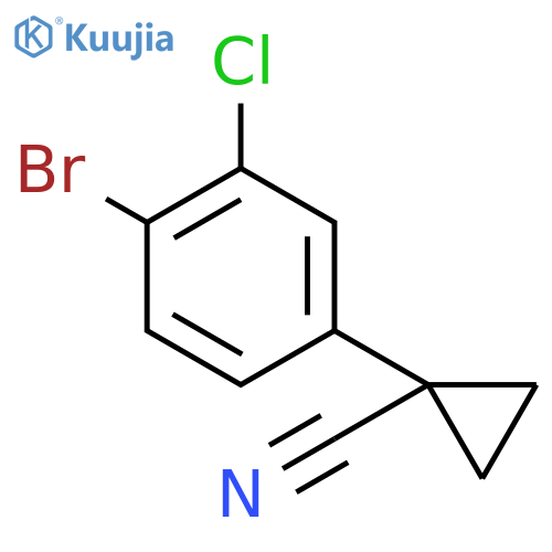 1-(4-bromo-3-chlorophenyl)cyclopropane-1-carbonitrile structure