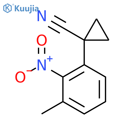 1-(3-methyl-2-nitrophenyl)cyclopropane-1-carbonitrile structure