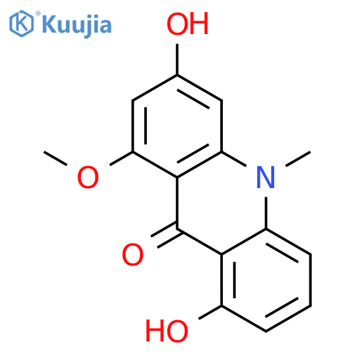 3,8-dihydroxy-1-methoxy-10-methylacridin-9(10H)-one structure
