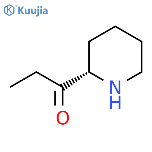 1-Propanone, 1-(2S)-2-piperidinyl- structure